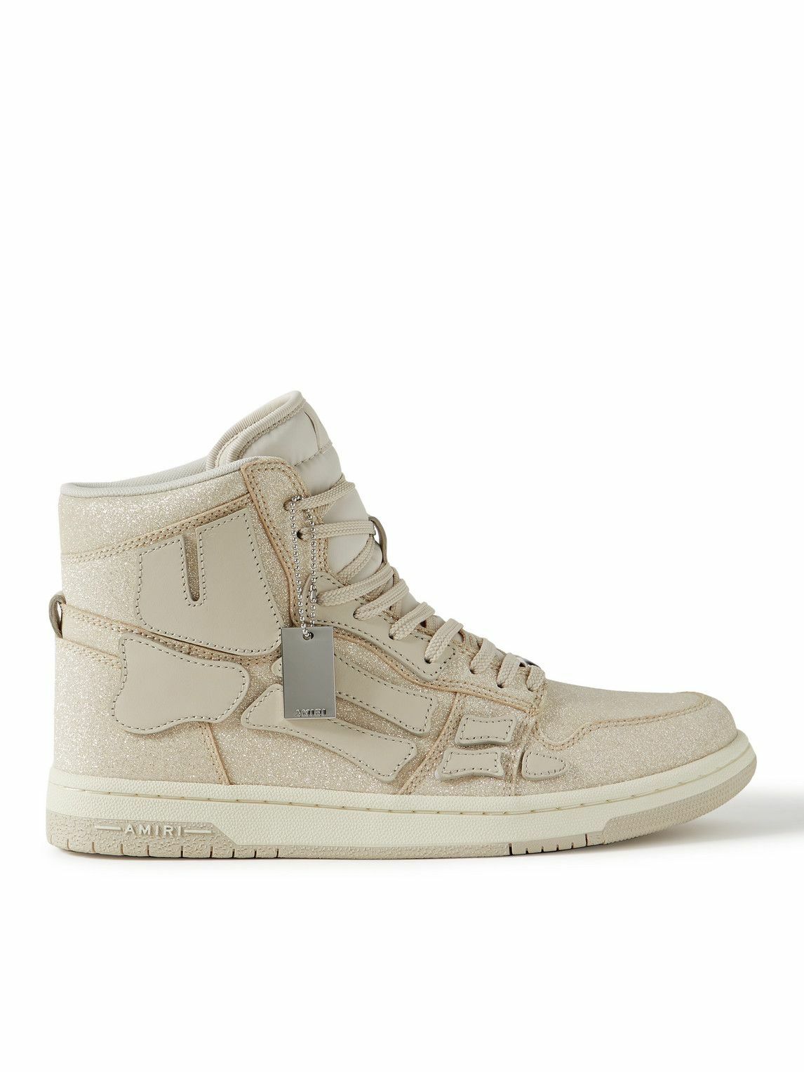 AMIRI - Skel Top Glittered Leather High-Top Sneakers - Neutrals