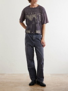 Enfants Riches Déprimés - Jeremy Distressed Printed Cotton-Jersey T-Shirt - Brown