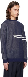 Maison Kitsuné Navy Flash Fox Sweater