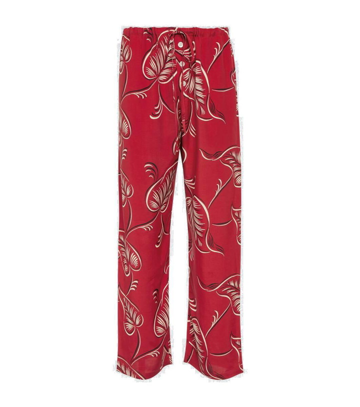 Photo: Bode Creeping Begonia printed pajama pants