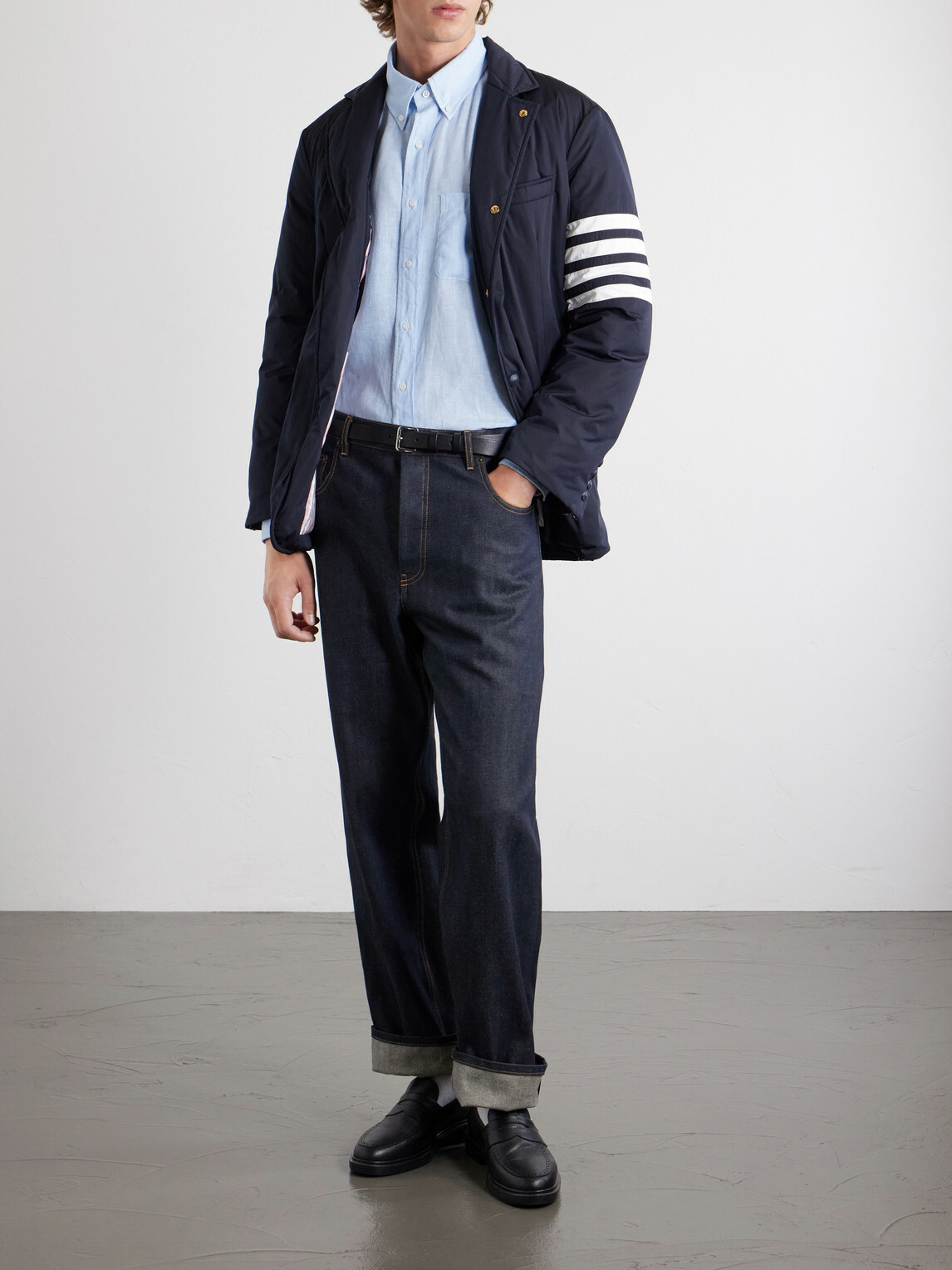 Thom Browne - Garment-Dyed Linen Shirt - Blue