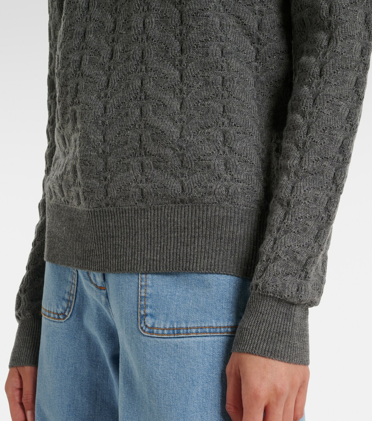 Etro Cable-knit wool polo sweater