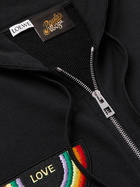 Loewe - Paula's Ibiza Logo-Appliquéd Cotton-Jersey Zip-Up Hoodie - Black