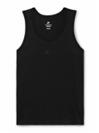 Nike - Premium Essentials Logo-Embroidered Cotton-Jersey Tank Top - Black
