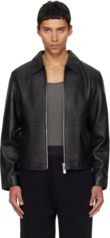 Photo: HELIOT EMIL Black Radiant Leather Jacket