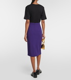 Dries Van Noten Crêpe midi skirt