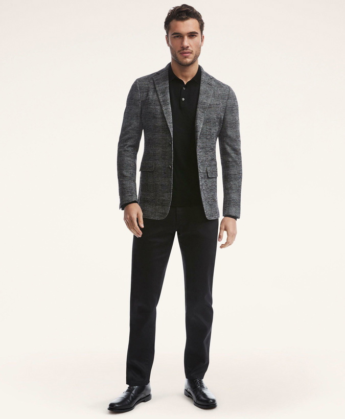 Photo: Brooks Brothers Men's Regent Regular-Fit Knit Check Sport Coat | Grey
