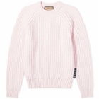 Gucci Men's Ribbed Crew Neck Knit Jumper in Baby Pink