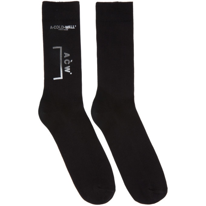 Photo: A-Cold-Wall* Black Multi Logo Socks