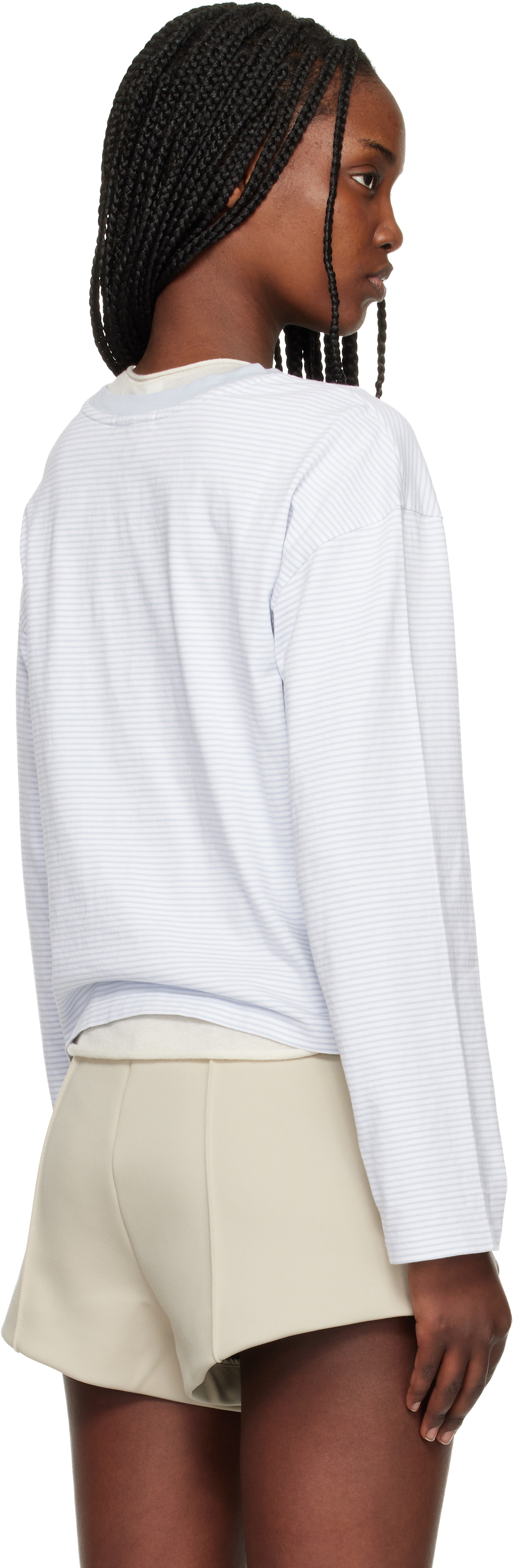 rag & bone White & Blue Kelly Boxy Striped Long-Sleeve T-shirt