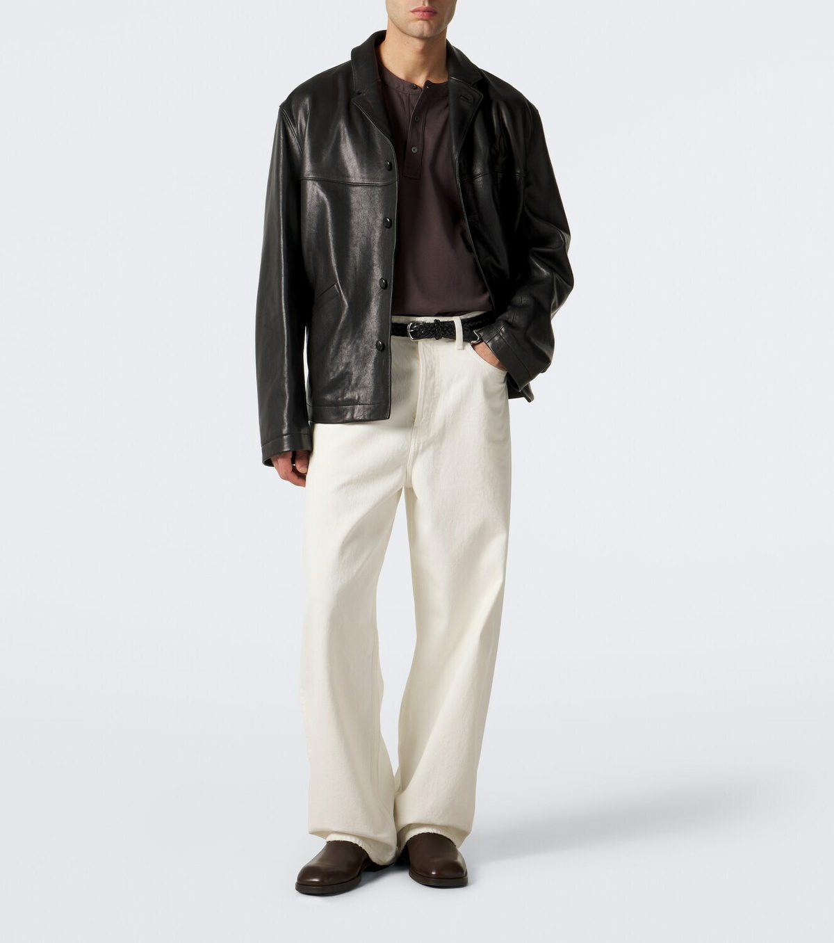 Frame Cotton jersey Henley shirt