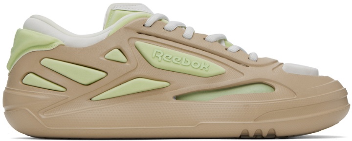 Photo: Reebok Classics Beige & Green Future Club C Sneakers
