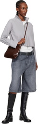 mfpen Gray Cropped Leisure Zip Up Track Jacket