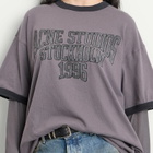 Acne Studios Women's Edra Double College Top in Dark Purple/Black