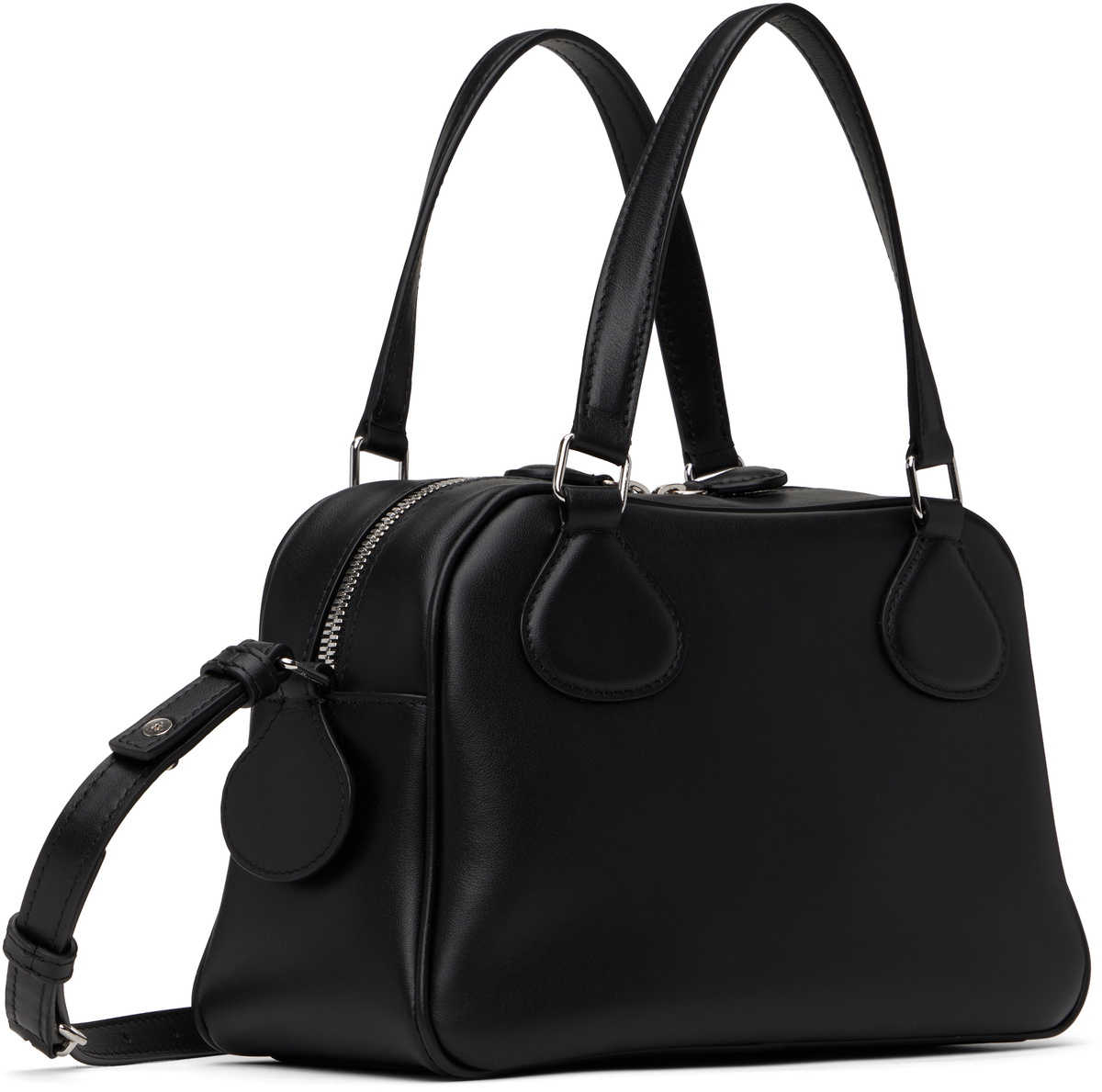 Courrèges Black Reedition Leather Bowling Bag