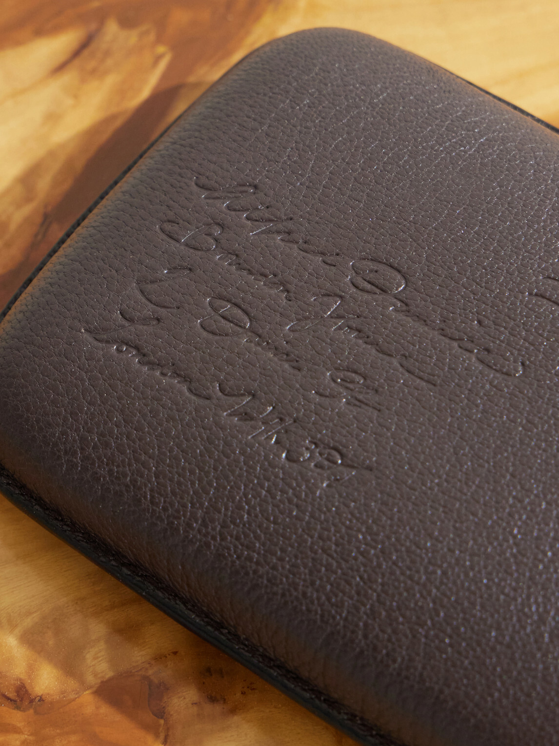Dunhill - Embossed Leather Envelope Flask - Brown