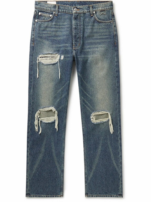Photo: Rhude - Straight-Leg Panelled Distressed Jeans - Blue