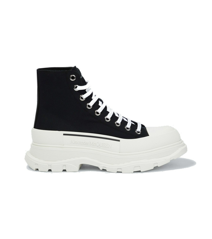 Photo: Alexander McQueen Tread Slick canvas high-top sneakers