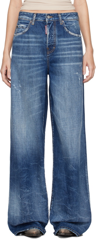 Photo: Dsquared2 Blue Medium Reflective Lake Wash Traveller Jeans