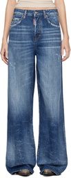 Dsquared2 Blue Medium Reflective Lake Wash Traveller Jeans