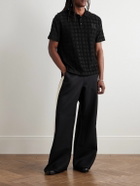 AMIRI - Logo-Embroidered Cotton-Blend Terry Jacquard Polo Shirt - Black