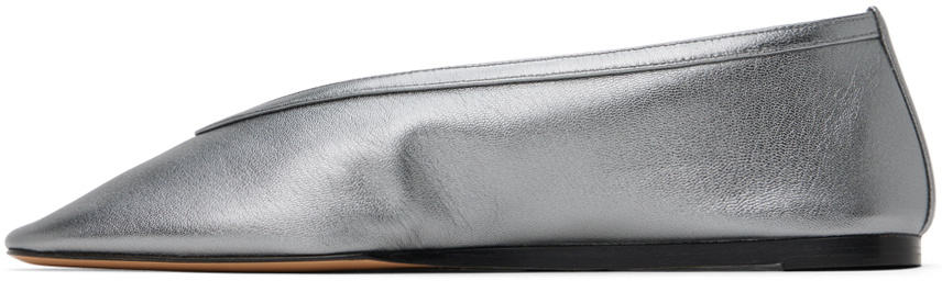 Le Monde Beryl Silver Luna Ballerina Flats