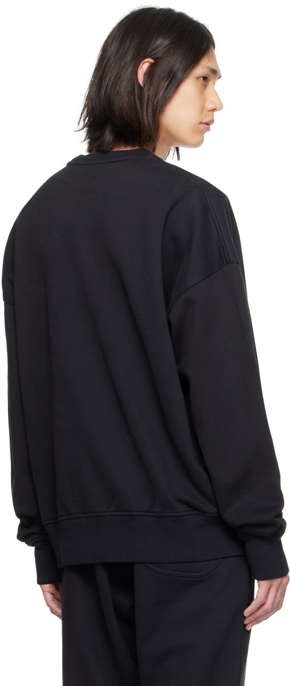 424 Black Embroidered Sweatshirt