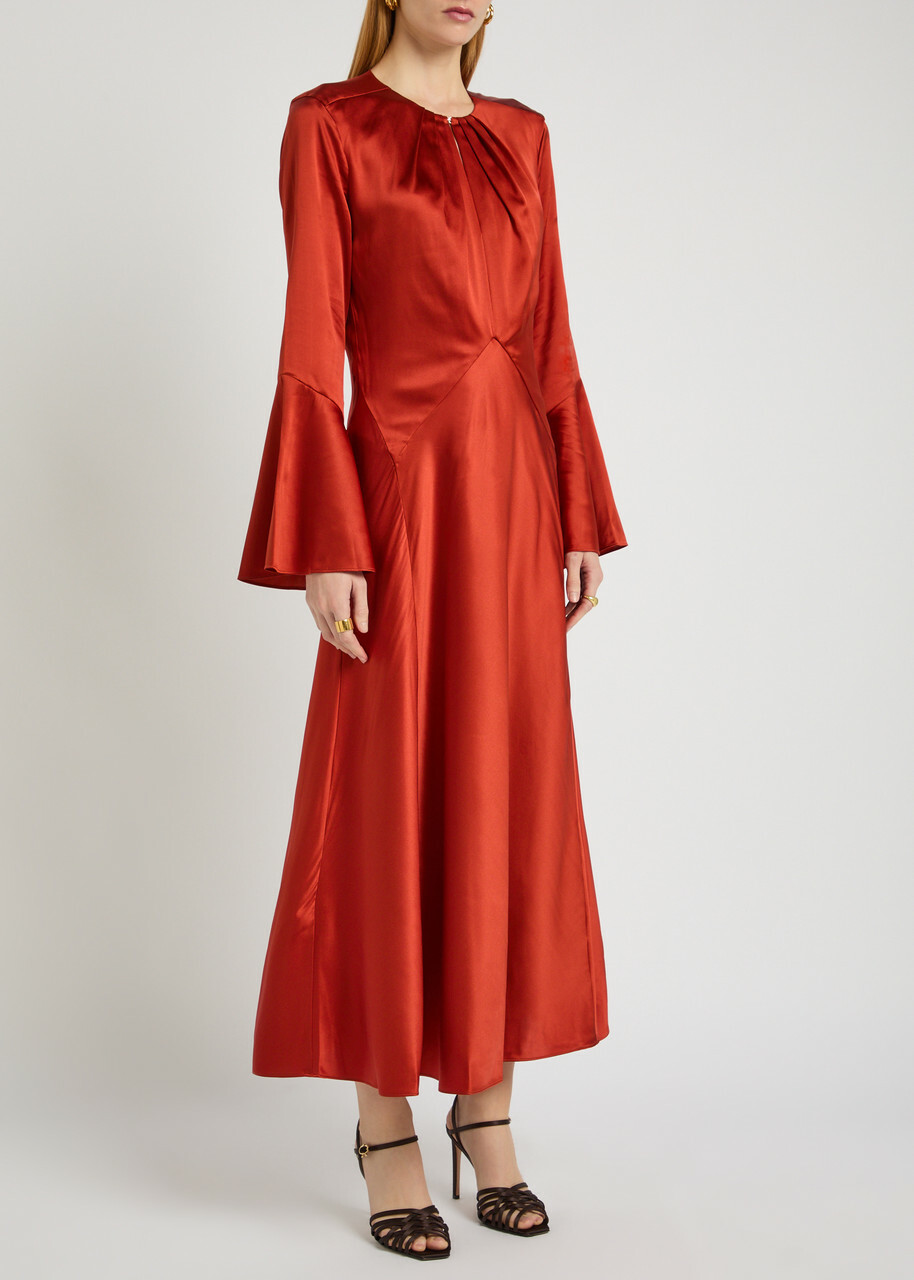 Veronica Beard Ezri Silk-blend Midi Dress Red