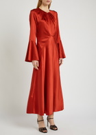 Veronica Beard Ezri Silk-blend Midi Dress Red