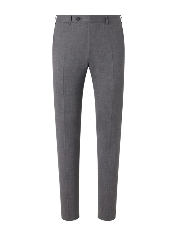 Photo: Canali - Straight-Leg Wool-Blend Twill Trousers - Gray