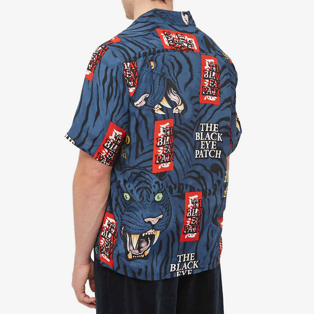 Wacko Maria x BlackEyePatch Short Sleeve Hawaiian Shirt in Navy