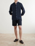 Boglioli - Grandad-Collar Linen Shirt - Blue