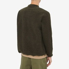 Universal Works Men's Wool Fleece Cardigan in Olive