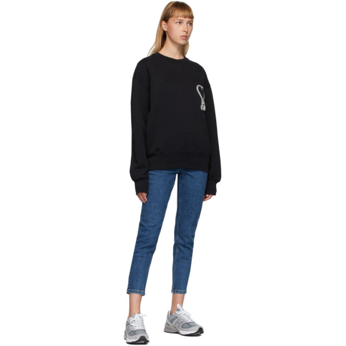 AMI Alexandre Mattiussi Black Ami De Coeur Sweatshirt AMI