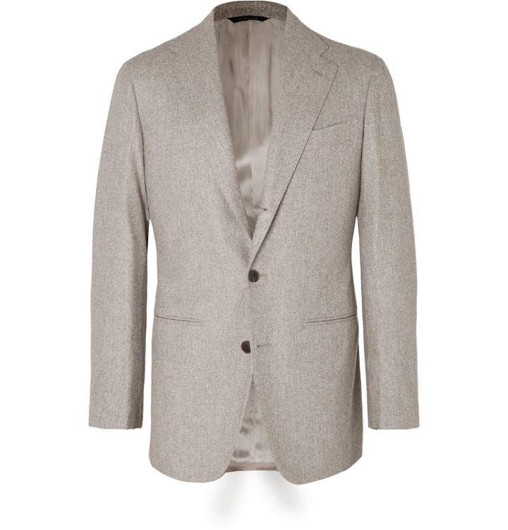Photo: Saman Amel - Beige Unstructured Mélange Wool Suit Jacket - Neutrals