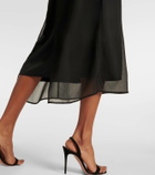 Xu Zhi Feather-trimmed midi dress
