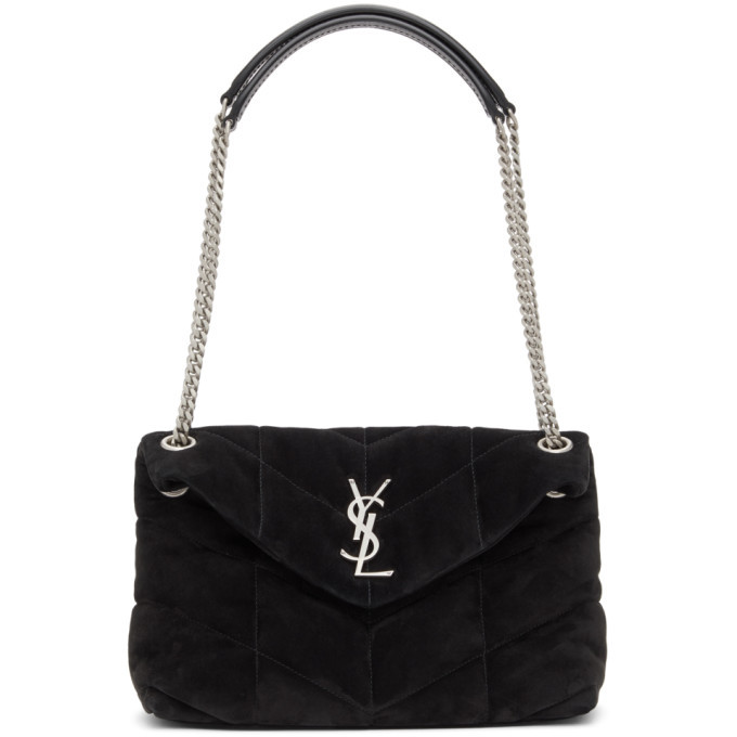 Saint Laurent Small Loulou Leather Puffer Bag - Black