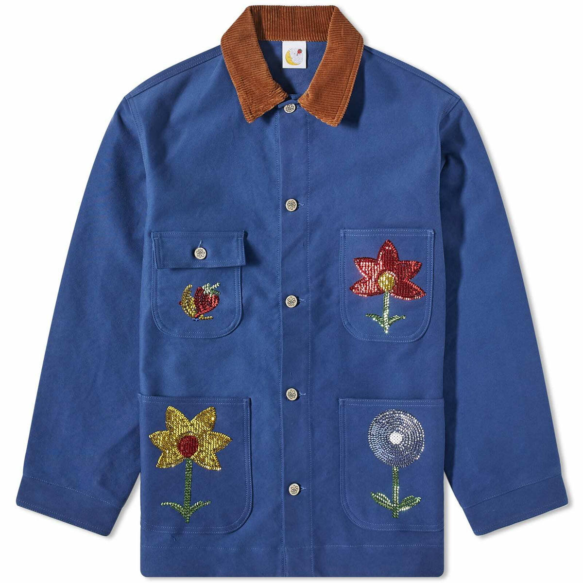 Sky High Farm Men's Embroidered Workwear Jacket in Blue Sky