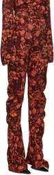 Jade Cropper Burgundy & Orange Twisted Trousers