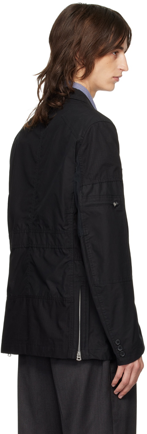 Junya Watanabe Black Paneled Oxford Blazer