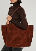 Victoria Beckham Victoria Panelled Suede Tote - Dark Brown - One Size