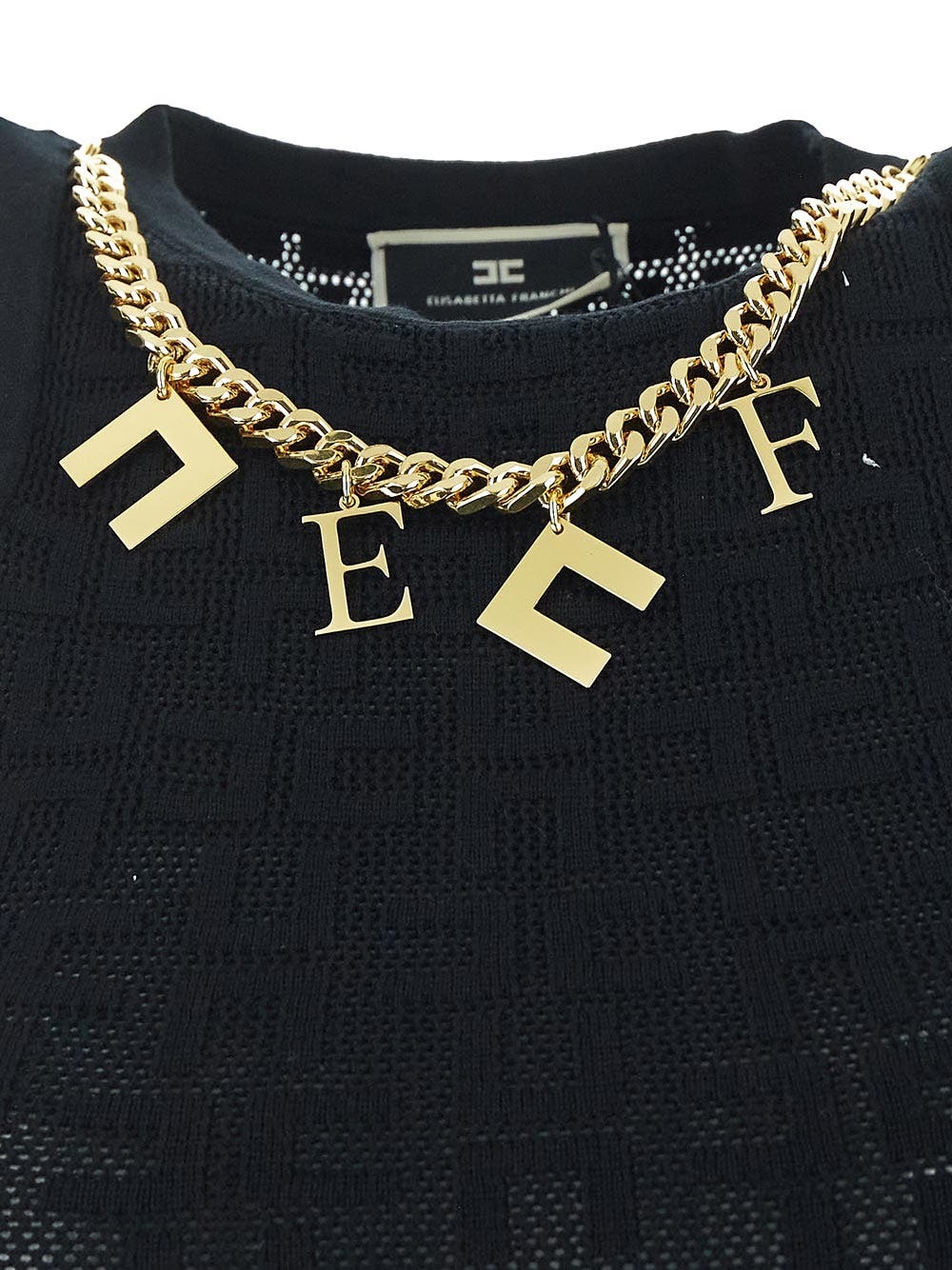 【ELISABETTA FRANCHI】ミディドレス 長袖 シャツ チェーン ELISABETTA FRANCHI】ミディドレス 長袖 シャツ チェーン