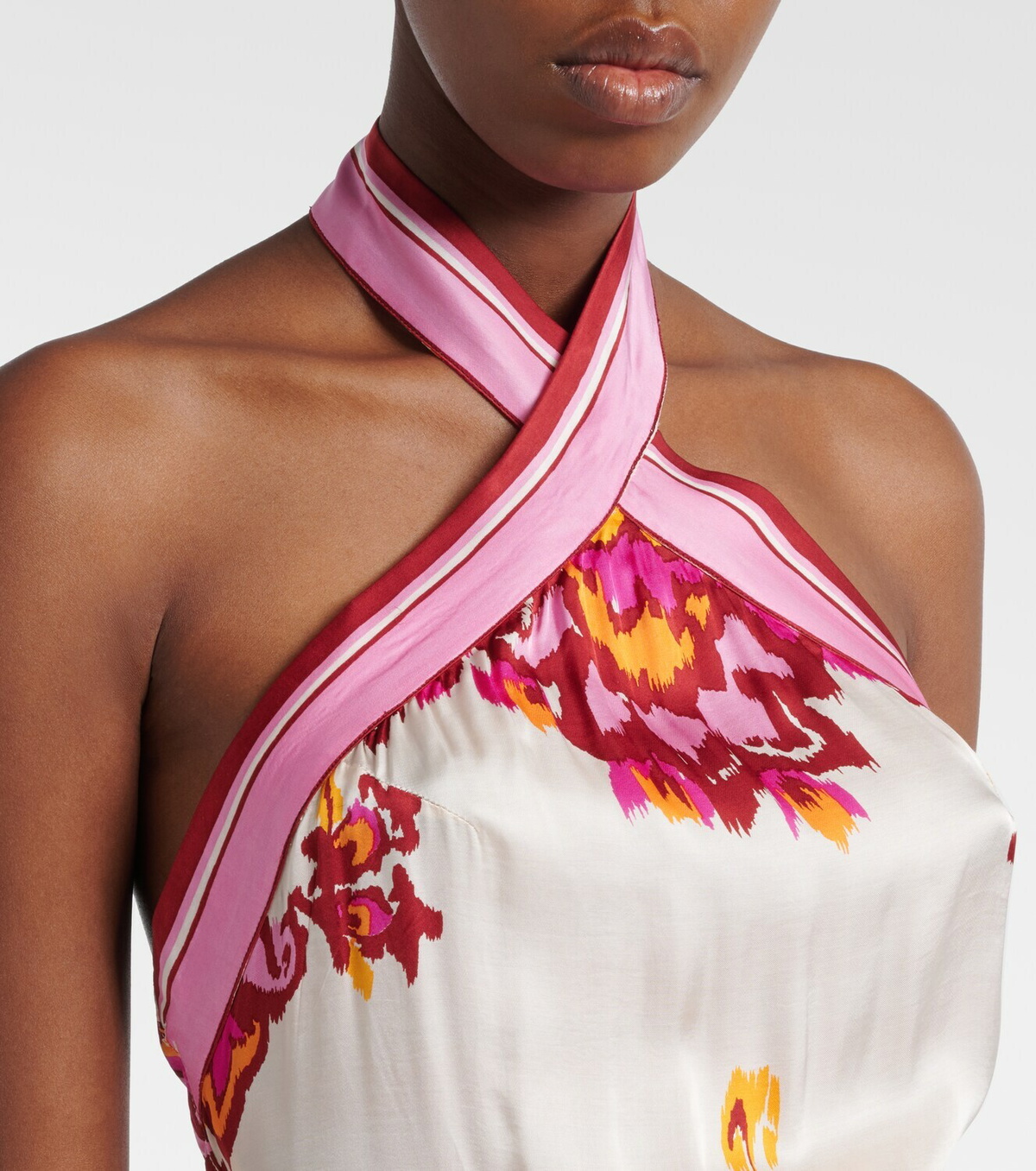 Poupette St Barth Manon printed satin minidress