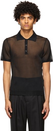 Dsquared2 Black Viscose Knit Polo