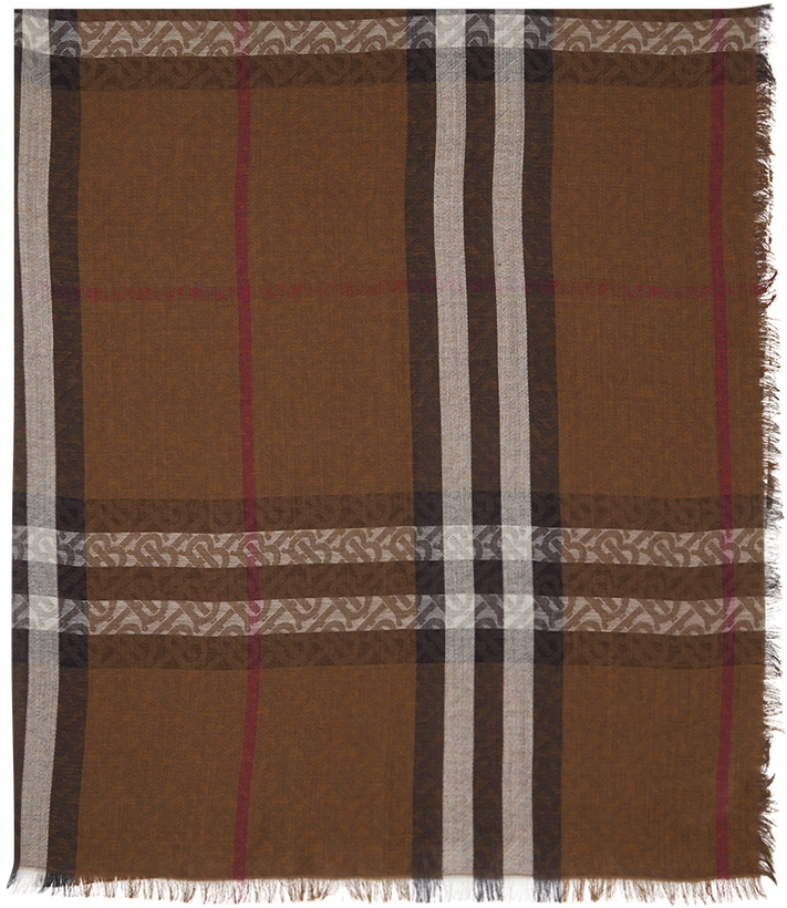 Photo: Burberry Brown Monogram & Check Scarf