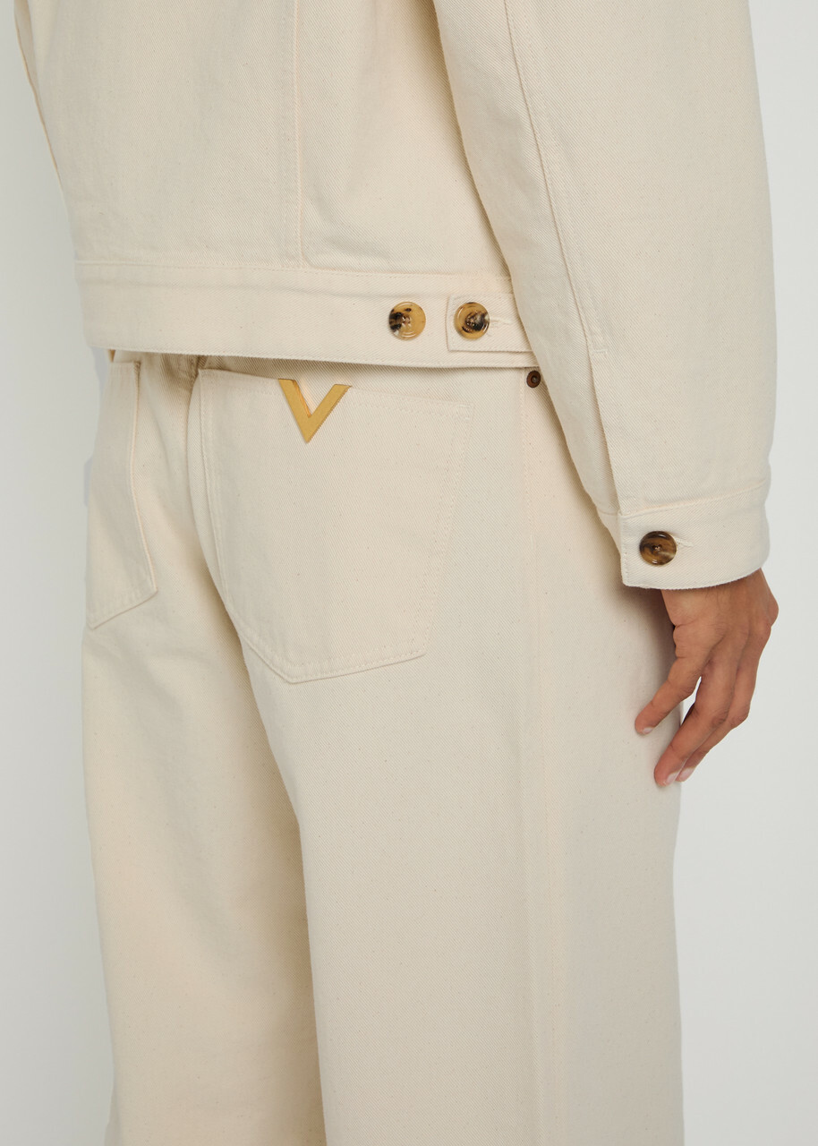 Valentino Garavani Wide-leg Denim Jeans White