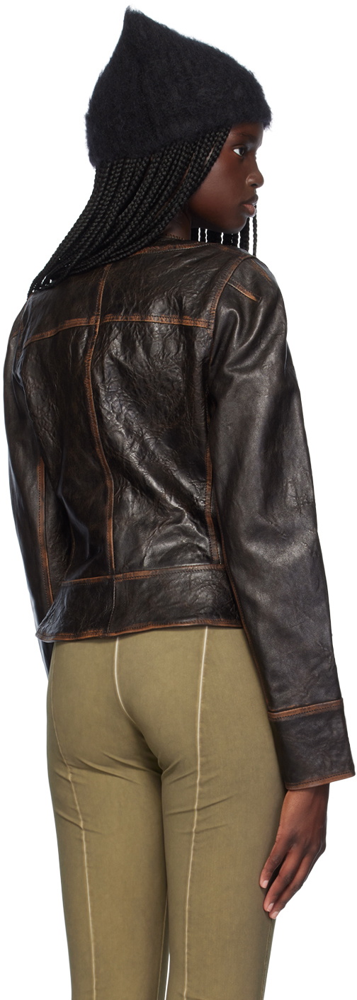 KNWLS Brown SLK Learther Jacket