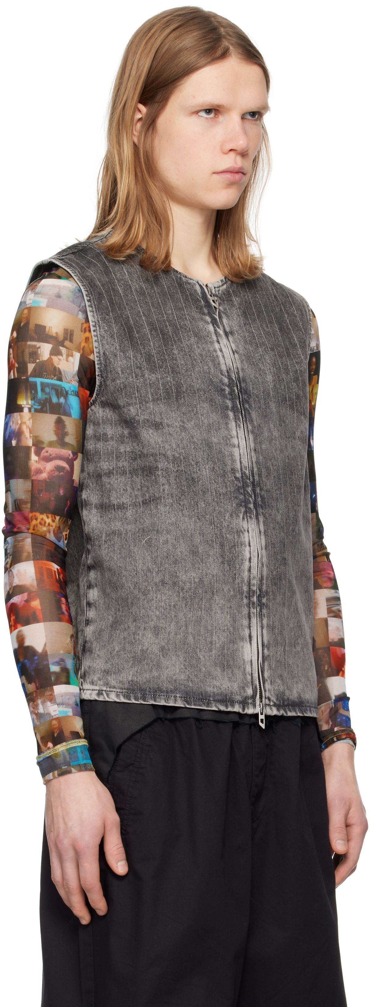 Diesel Gray D-Sund-S Denim Vest