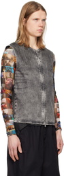 Diesel Gray D-Sund-S Denim Vest