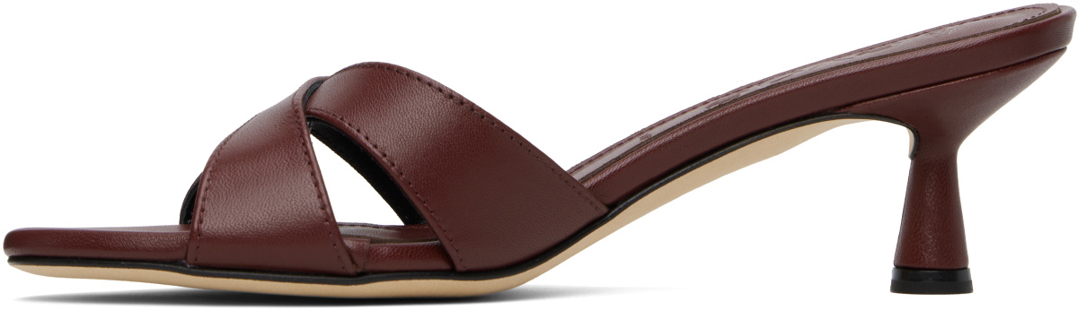 Aeyde Burgundy Vero Leather Mules